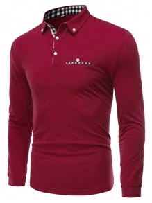 男裝加大尺碼polo衫 - 紅色 - 查看 1