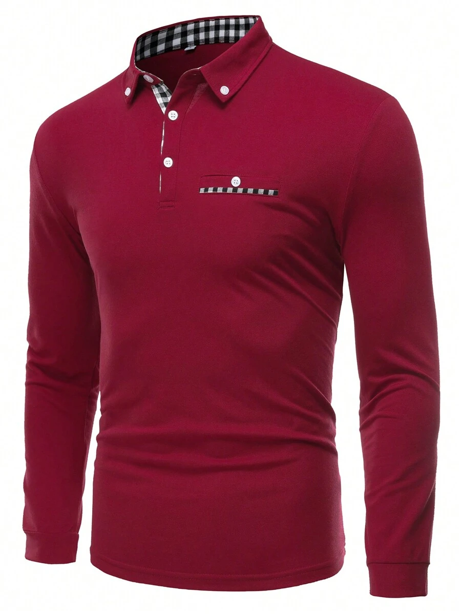 男裝加大尺碼polo衫 - 紅色 - 查看 1
