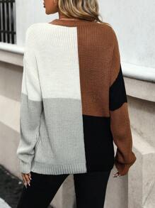 SHEIN Frenchy Khối màu Áo len Oversized Với Đôi vai - Nhiều màu - Xem 2