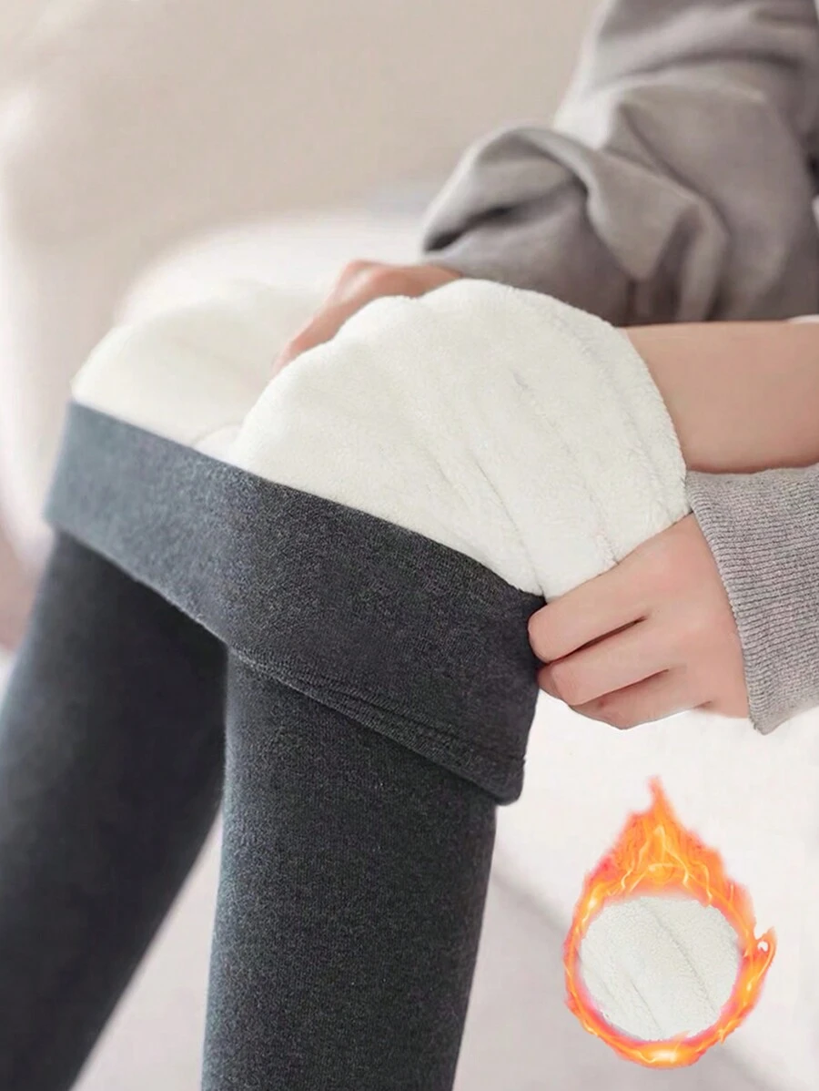 SHEIN LUNE Lót nhiệt Xà cạp - Màu xám đen - Xem 1