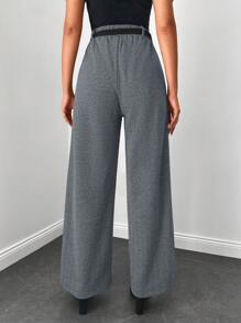 RueChic Slant Pocket Wide Leg Pants Without Belt - Multicolor - View 5
