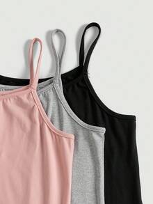 SHEIN LUNE 3pcs Chất rắn Cami ngọn - Nhiều màu - Xem 3
