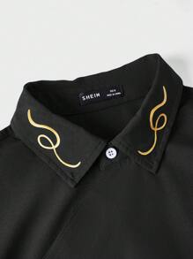 Manfinity VCAY Camisa holgada con botones y estampado gráfico para hombres