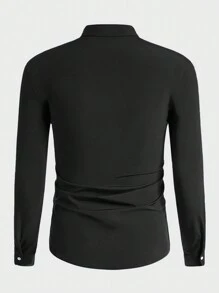 Manfinity VCAY Camisa holgada con botones y estampado gráfico para hombres