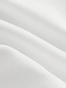SHEIN MOD 甜心領抽褶胸部燈籠袖短款上衣 - 白色 - 查看 3