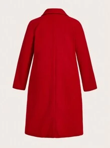 Flirla Plus Size Duffle Coat With Raglan Sleeves In