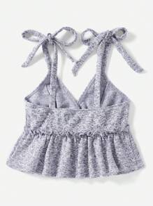 Soleia Thuốc nhuộm Không gian Cà vạt vai Áo Peplum Cami - Nhiều màu - Xem 2