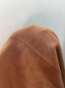 SHEIN LUNE Women's Plaid Belted Woolen Jacket - Mocha Brown - View 7