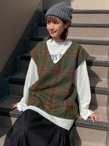 FRIFUL 女式格子V领衬衫，秋装 - 彩色 - 查看 1