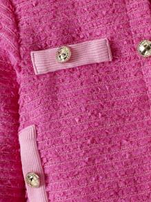 Baby Girls' Button-front Jacket - Hot Pink - View 6