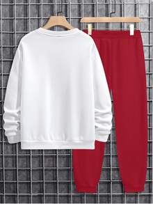 Manfinity Homme Men's Star Patterned Sweatshirt And Sweatpants Set - Multicolor - View 4