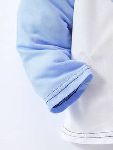 SHEIN Young Boy Colorblock Dinosaur Embroidery Polo Shirt - Multicolor - View 3