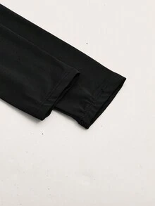 SHEIN ICON 挖肩鏤空不對稱下擺短款上衣 - 黑色 - 查看 8