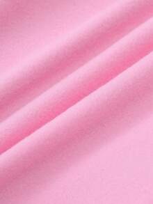 SHEIN EZwear Kích thước lớn Hoạt hình Và In thư Thả vai Lông cừu Áo nỉ - Hồng - Xem 6