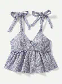 Soleia Thuốc nhuộm Không gian Cà vạt vai Áo Peplum Cami - Nhiều màu - Xem 5