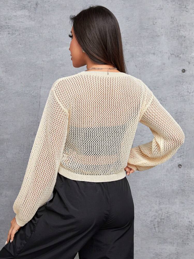 Star Pattern Mesh Knitted Sweater