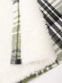 Manfinity Homme Loose Men's Plaid Patchwork Jacket - Army Green - View 3