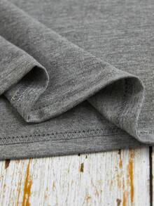 SHEIN Unity Plus Size Rooster Slogan Printed Short Sleeve T-shirt - Grey - View 4