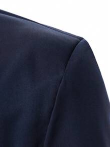 Manfinity Mode Men Lapel Neck Single Button Blazer & Suit Pants - Navy Blue - View 6