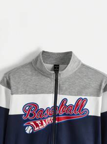 Alxmd 女士字母紋對比拉鍊開衫夾克 - 彩色 - 查看 3