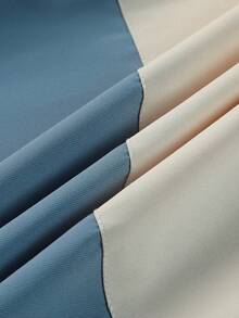 Manfinity Homme 男士雙色翻蓋口拉鍊外套 - 卡其色 - 查看 6