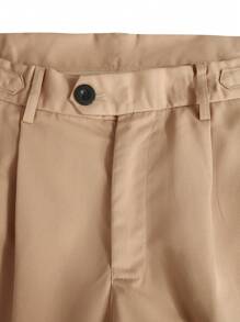 Manfinity Mode Nam Váy ôm vừa vặn Quần Với Túi - Màu Khaki - Xem 4