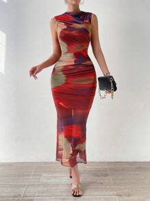 SHEIN ChicEase 女士連身裙 - 紅色 - 查看 5