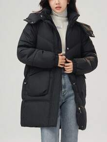 Cappotto imbottito con cappuccio da donna, Nuovo arrivo 2023