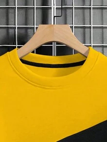 Manfinity Men's Contrast Color Round Neck Sweatshirt - Multicolor - View 5