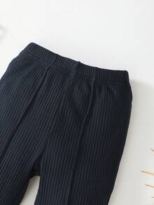 SHEIN Young Girl Flared Pants - Navy Blue - View 4