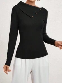 SHEIN Privé 女士t恤 - 黑色 - 查看 3