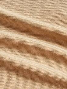 GENTILAND 男士純色針織休閒 Polo 衫 - 卡其色 - 查看 3