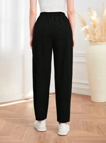 Mulvari 純色長褲 - 黑色 - 查看 2