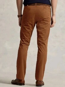 Manfinity Mode Men's Zipper Fly Solid Color Suit Pants, Belt Not Included - Brown - View 2