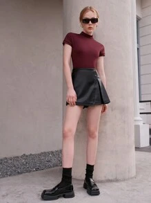 SHEIN Unity 女性素色小高領T恤 - 灰色 - 查看 6