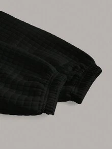 SHEIN ICON Ngắn Của phụ nữ Áo nỉ có mũ Với Thiết kế rỗng , Dây rút Và Mặt trước Dây kéo - màu đen - Xem 3