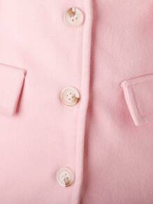 Bébé Fille Manteau À Volants À Rabat Sans Pull - Rose bonbon - Voir 5