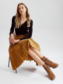 MOTF PREMIUM FAUX SUEDE LACE-UP BOOTIES - Brown - View 4