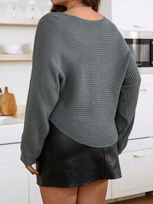 Calvaya 大號針織衫套頭 - 灰色 - 查看 2