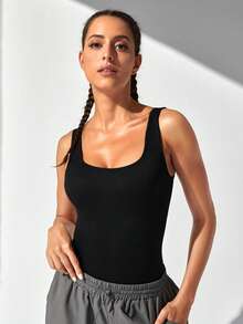 Yoga Basic 連身衣 - 黑色 - 查看 5