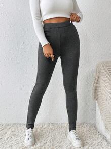 SHEIN LUNE Lót nhiệt Xà cạp - Màu xám đen - Xem 3