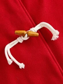 Flirla Plus Size Duffle Coat With Raglan Sleeves In