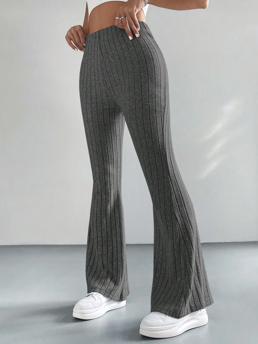 SHEIN Knitted High Waist Flared Pants