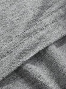 DAZY 女士荷叶边吊带背心、长裤和睡袍家居服套装，秋季睡衣，舒适保暖套装，冬季 - 灰色 - 查看 9