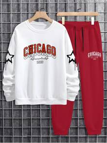 Manfinity Homme Men's Star Patterned Sweatshirt And Sweatpants Set - Multicolor - View 2