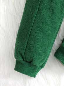 Boys' Cute Dinosaur Embroidered Fleece Sweatshirt And Pants Set - Multicolor - View 8