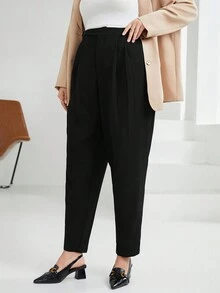 Mulvari 大碼百褶適合西裝褲 - 黑色 - 查看 5