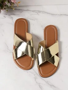 女士夏季平底拖鞋涼鞋 - 棕色 - 查看 6