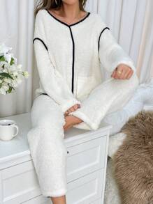 女性家居服套裝 - 杏色 - 查看 5