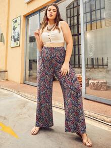 S BETRO Kích thước lớn In Lỏng lẻo Đan Quần - Nhiều màu - Xem 5